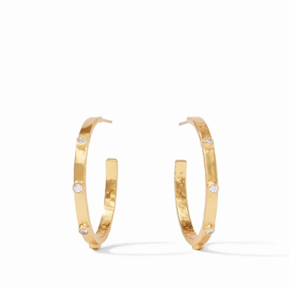 Julie Vos crescent stone hoop earring